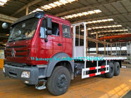 Άσπρο χρώμα Beiben 6x6 2634PZ 30Ton 340hp 10 πολυασχόλων διαγώνιο χωρών φορτηγό κρεβατιών εμπορευματοκιβωτίων επίπεδο για το ΔΡ CONGO