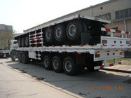 40ft επίπεδης βάσης φορτηγό τριών ρυμουλκών Alxes βαρέων καθηκόντων ημι με το ανώτερο πάχος 14mm