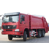 Κόκκινο φορτηγό αποκομιδής αποβλήτων Howo, κυβικό φορτηγό συμπιεστών σκουπιδιών 6 - 19