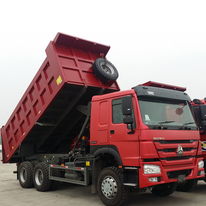 Κόκκινο χρώμα ιπποδύναμης 251-350hp φορτηγών απορρίψεων ροδών Sinotruk βαρέων καθηκόντων 6