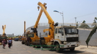 Όλον καινούργιο 6X4 HOWO Flatbed Truck Mounted Crane Telescopic Boom Truck