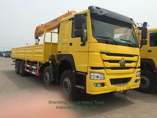 Όλον καινούργιο 6X4 HOWO Flatbed Truck Mounted Crane Telescopic Boom Truck