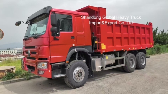 Βαρύ φορτίο HOWO Dump Truck με ενισχυμένο ατσάλινο σασί σε σχήμα U και υδραυλικό σύστημα ανύψωσης εμπρός HYVA