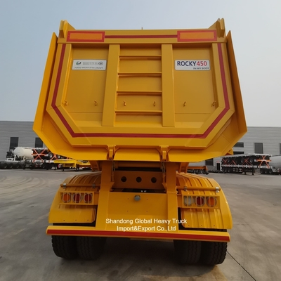 4 Axles Hydraulic Dump Semi Trailer with Q345B High-Tensile Steel and 80-100 Tons Payload Capacity for Heavy-Duty Transport