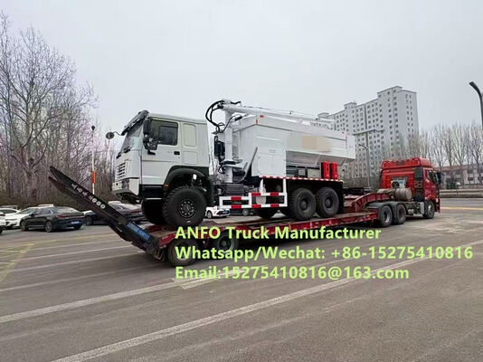 Καλές επιδόσεις εκτός δρόμου 6x6 8x8 10/15/20/30T ανάμειξη και φόρτιση εκρηκτικών χύδην ANFO Τροφοφόρα Εμυλσία Υπηρεσία εκρήξευσης γεωτρήσεις Ζάμπια / Ζιμπάμπουε / Τανζανία / Γκάνα / Γουινέα / Ναμίμπια / Γουιάνα