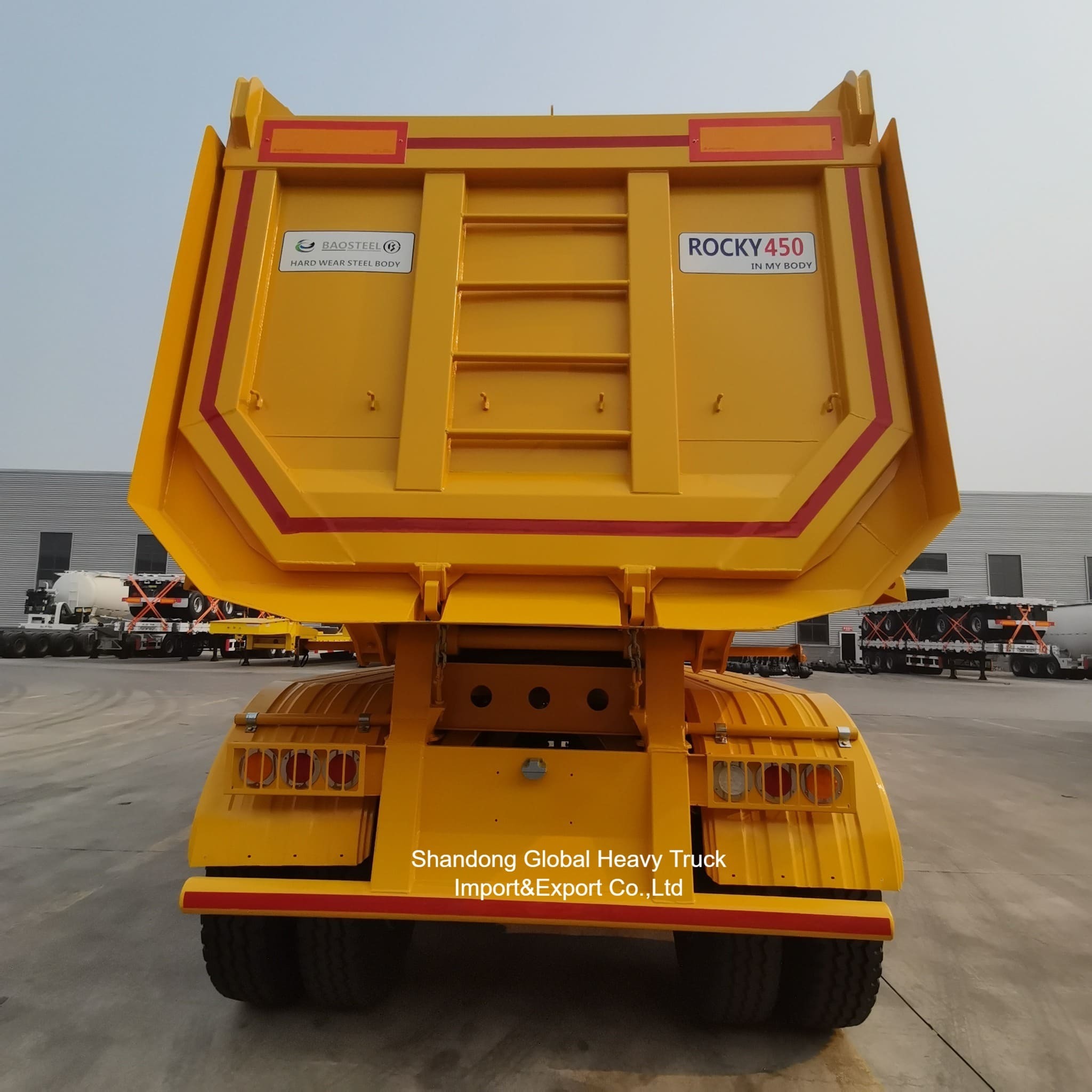 4 Axles Hydraulic Dump Semi Trailer with Q345B High-Tensile Steel and 80-100 Tons Payload Capacity for Heavy-Duty Transport