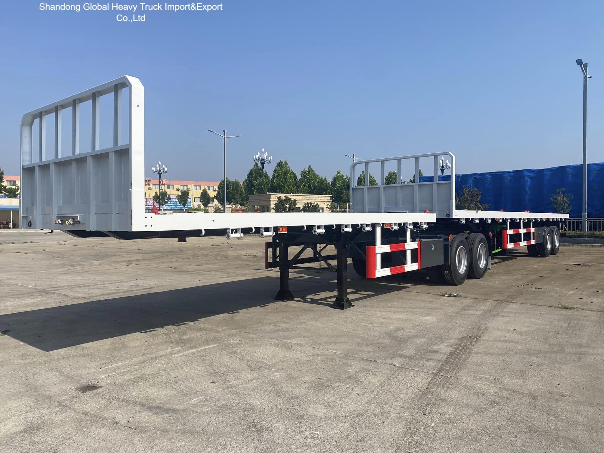 3 άξονες χαμηλόκρεμασμένο ημικυριόδρομο 40FT 60T βαρύ φορτίο για την κατασκευή